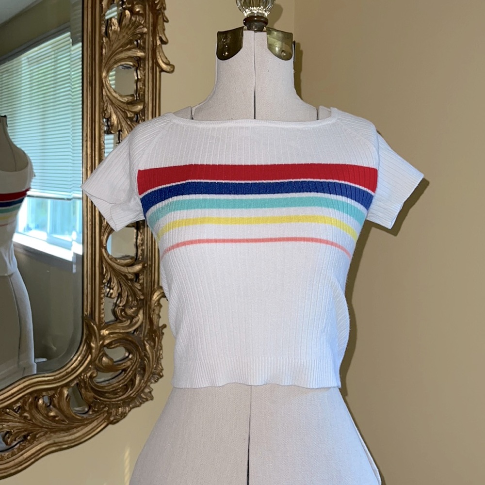 Rainbow Striped Ribbed Pacsun Tee